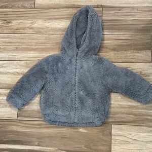 Baby Cozy Hooded Sherpa Jacket - Slate Gray